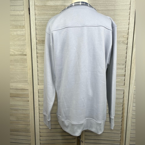 CUFFY'S OF CAPE COD 1/4 Zip Sweatshirt Periwinkle Blue/Plaid-XL - Picture 3 of 4